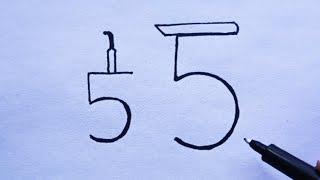 How To Draw Tractor With Number 55 | How To Turn Number 55 In Tractor