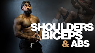 Shoulder, Bicep & Abs Workout | Mike Rashid