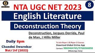 Deconstruction Theory for UGC NET Exam| English Literature Notes for UGC NET Exam| Jacques Derrida