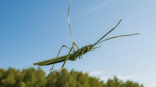 Как сделать почти живого кузнечика из листа рогоза. Удивились все!