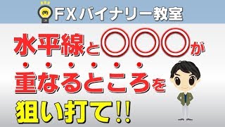 バイナリーオプション水平線引き方コツ稼げるライントレードやり方詳しく解説『水平線と〇〇〇が重なるところを狙い打て！』【鉄板エントリーポイント】