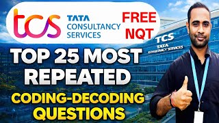 TCS Free NQT 2026 | 1-SHOT Coding-Decoding PYQ Questions | Top 25 Most Repeated Questions