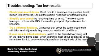 How to Find Full-Text, Peer-Reviewed Articles Using Research Databases