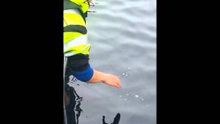 Catching a fish with bare hands!