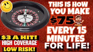 CRAZY ROULETTE STRATEGY! HOW TO MAKE A QUICK $75 EVERY 15 MINUTES USING ONLY $1 CHIPS! $3 A HIT!🙃🙂😇😍