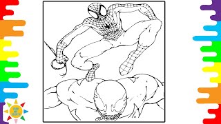SPIDERMAN vs VENOM Coloring Page | Spiderman Coloring| Markvard - Tonight | VLOG NCM