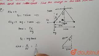 Two pith balls,, each weighting 10mg are suspended from the sam point by silk threads,