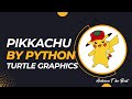 Pikkachu Cartoon making by Python Turtle Graphics || Famous Pikkachu Drawing by Code #python