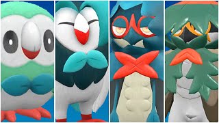 FULL ROWLET EVOLUTION FORMS TEAM! Shiny Rowlet, Dartrix, Decidueye Hisuian Moveset Scarlet Violet