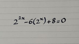 Exponential Equation Reducible to Quadratic Equation || 2^2x-6(2^x)+8=0