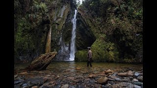 Beautiful above top secret waterfall on Vancouver Island