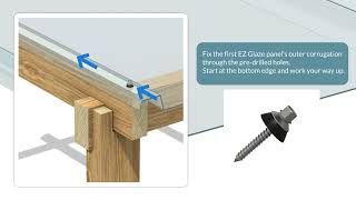 Installing EZ Glaze™ 50: Corrugated Polycarbonate With Glass Appearance.