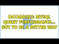 Databases: MySQL query performance... got to be a better way (2 Solutions!!)