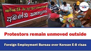 Protestors remain unmoved outside Foreign Employment Bureau over Korean E-8 visas