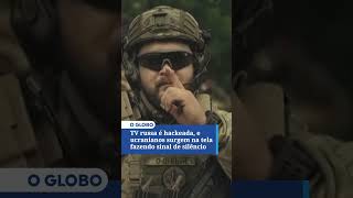 TV russa é hackeada, e soldados ucranianos surgem na tela fazendo sinal de silêncio