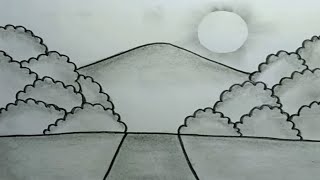 How To Draw Nature Scenery With Pencil Step By Step |Drawing Nature Easy Scenery