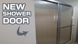 How to install shower door on fiberglass shower | Sterling Deluxe Framed Shower Door Rain Glass