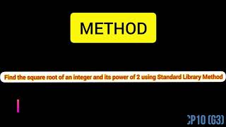 STANDARD LIBRARY JAVA METHOD