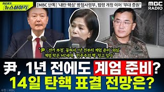 尹, 내란 모의 1년 전에도? ...14일 탄핵 표결 결과 예상은? - 최민희, [권순표의 뉴스하이킥], MBC 241211 방송