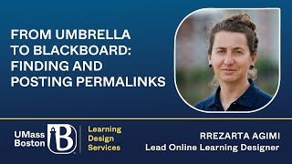 From UMBrella to Blackboard: Finding and Posting Permalinks
