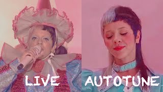 melanie martinez - live vs autotune (after school, cry baby and k-12 songs)