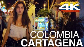 Colombia. Cartagena. 4K Walk at Night 🇨🇴