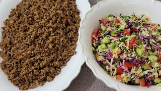 طريقة تحضير مجدرة البرغل مع سلطة الملفوف Quick and Easy Bulgur Mujadara with Cabbage Salad Recipe