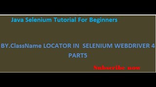 Find element by Class Name Selenium Java