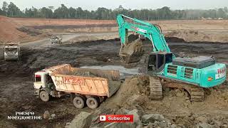 Kobelco SK520 XD Lc EXCAVATOR Dumptruck Scania working in mining