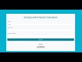 Compound Interest Calculator In JavaScript With Source Code | Source Code & Projects