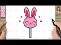 How to Draw a Cute Bunny Lollipop for Kids Step by Step