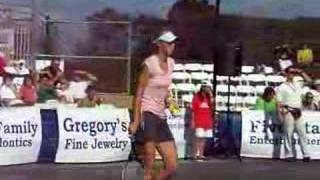 Maria Sharapova imitates Andy Roddick