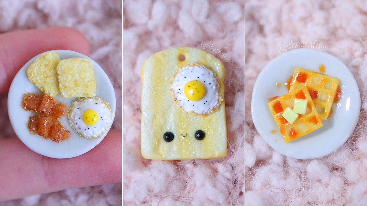 5 Miniature Polymer Clay Breakfast Foods Diy Crafts Tutorial
