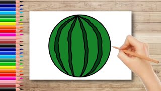 How To Draw A Watermelon Easy | Watermelon Drawing