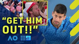 Novak boots 'Where's Wally' hecklers from Rod Laver - Australian Open 2023 | Wide World of Sports