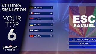 Eurovision 2021 VOTING SIMULATION - YOUR TOP 6 So Far (+6 Youtube Juries)