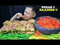 PERUT MELILIT !! MUKBANG GORENGAN MARTABAK TELOR SAMBEL TERASI SECOBEK + LALAPAN CABE RAWIT SETAN !!