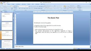UNIT 3 BODE PLOT