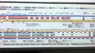 上野東京ライン対応 東海道線・高崎線・宇都宮線・湘南新宿ライン 車内ドア上の停車駅のご案内