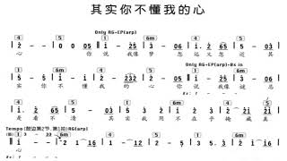 其实你不懂我的心/其實你不懂我的心 G调伴奏 Actually you don't understand me - instrumental in G