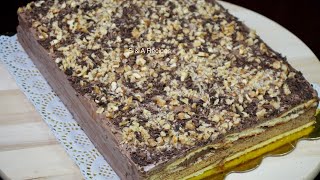 Տորթ ընկույզով և շոկոլադով«Madame Sanje» - Very Delicate Cake with Chocolate and Walnuts