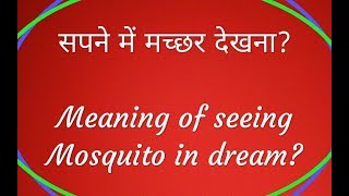 What is the meaning of seeing mosquito in dream | Dream Prediction