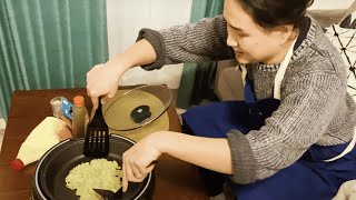 妻の好物でお好み焼き