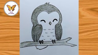 How to draw an owl on a branch| Easy drawing| @karabiartsacademy6921