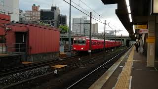 名鉄6000系9次車6045F+6800系6809F普通東岡崎行金山4番線到着