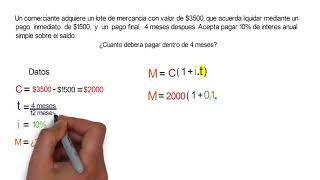 Interés Simple  Ejercicio Calcular el Monto paso a paso