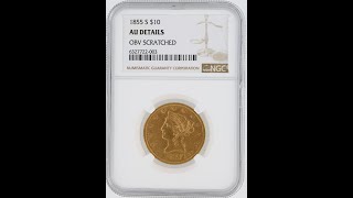 1855-S Gold Eagle AU Detail $10 Featured Rare Coin Video