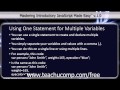 JavaScript Training Tutorial Using One Statement for Multiple Variables