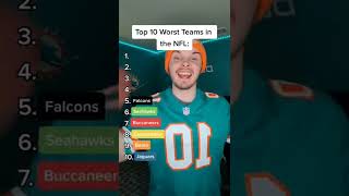 Top 10 Worst Teams in the NFL #shorts #nfl #nflfootball #sports #rankings #worstteam