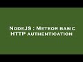 NodeJS : Meteor basic HTTP authentication